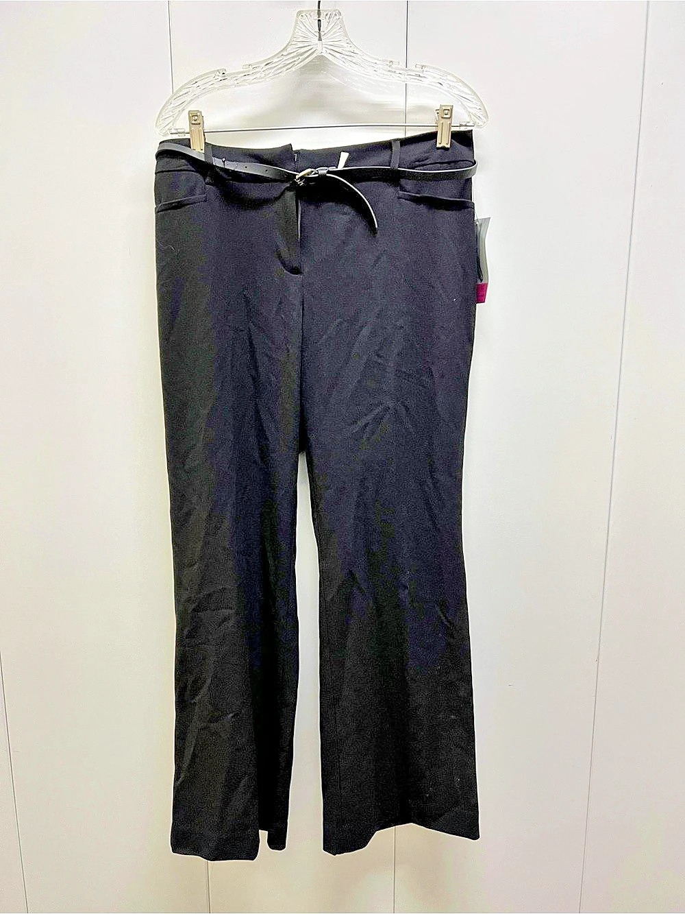 APT. 9 Curvy Fit Trouser Leg Pants Black Waist 10 Short